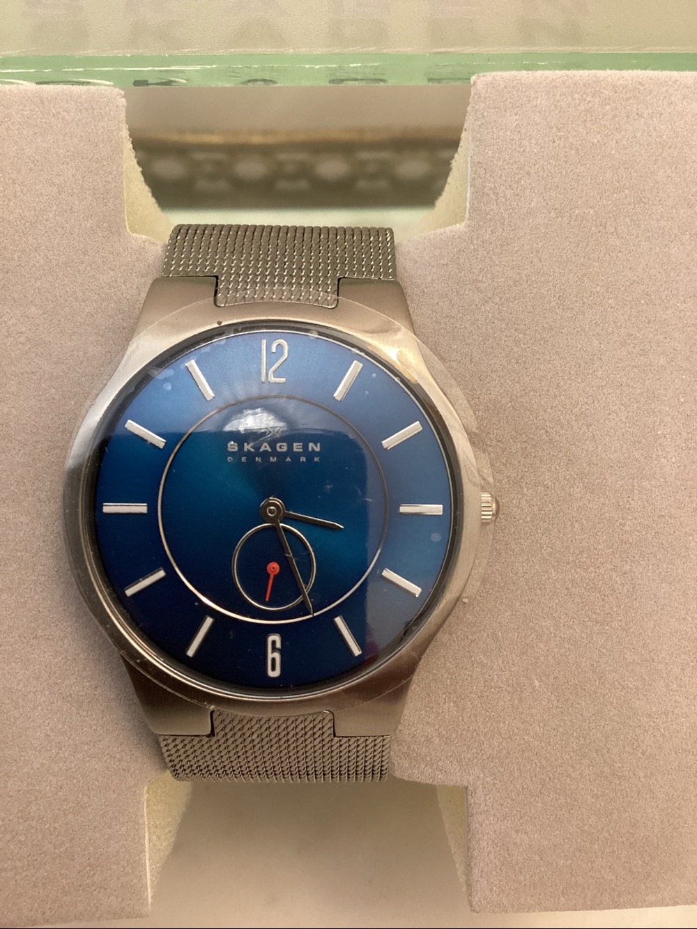 Skagen Silver Case Watch with Blue Sunray Dial - Picture 8 of 8